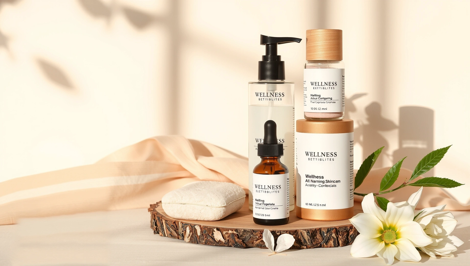 Pastel-toned image representing wellness, natural health, and skincare