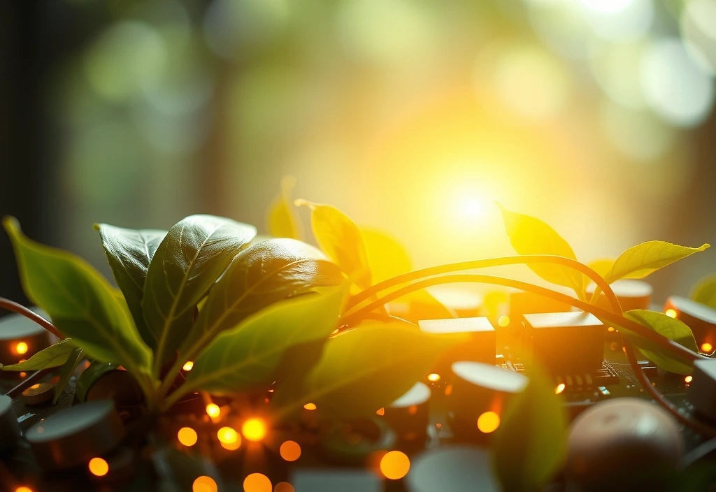 Abstract representation of scientific innovation with natural elements